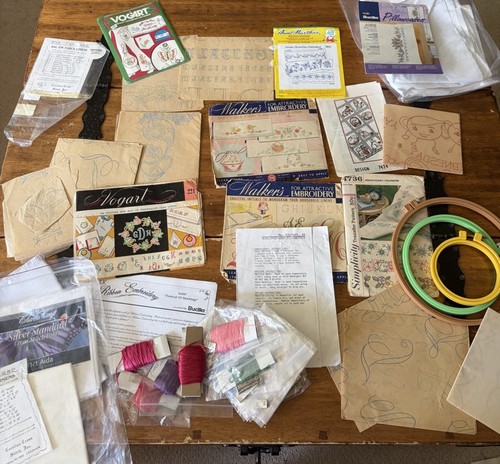 Huge lot vintage workbasket - huge,